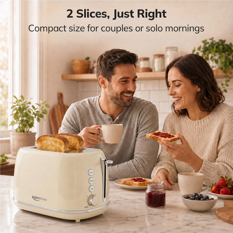 Toasters 2 Slice Retro Stainless Steel Toasters with Bagel
