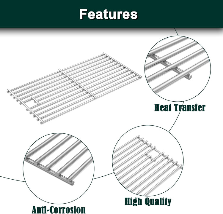 16517 Grill Grates Replacement Parts for Bull Grill Parts 5 Burner Brahma 30 Inch 57568 57569 57568CE 57569CE 57568AGA 57569AGA Lion Premuim L90000 40 Inch Stainless Steel Cooking Grate 5 Pcs