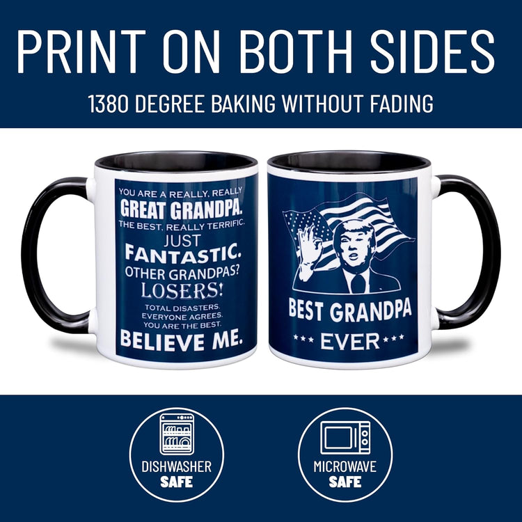 decorluxes Best Dad Ever Mug 11oz Funny Coffee Mug, Gift For Father's Day, Birthday for Dad, Papa, or Daddy from Son, Daughter, or Wife (GRANDPA)