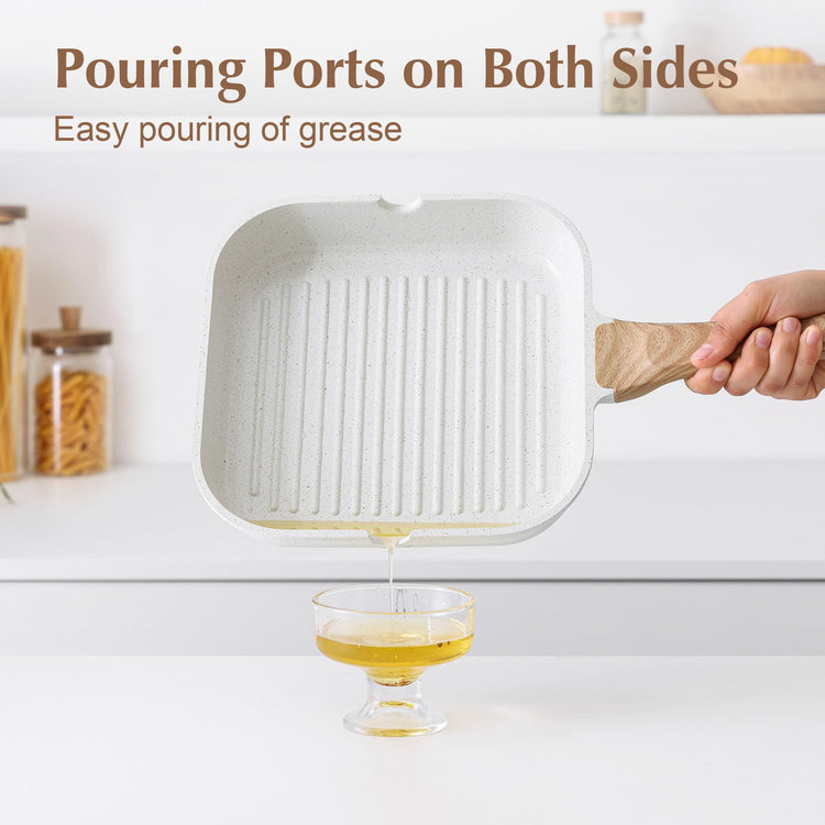 Nonstick Ceramic Grill Pan for Stove Tops