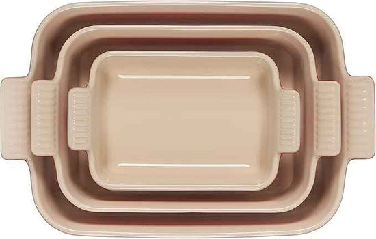 Le Creuset Stoneware Heritage Set 3 Rectangular Dishes, Cerise
