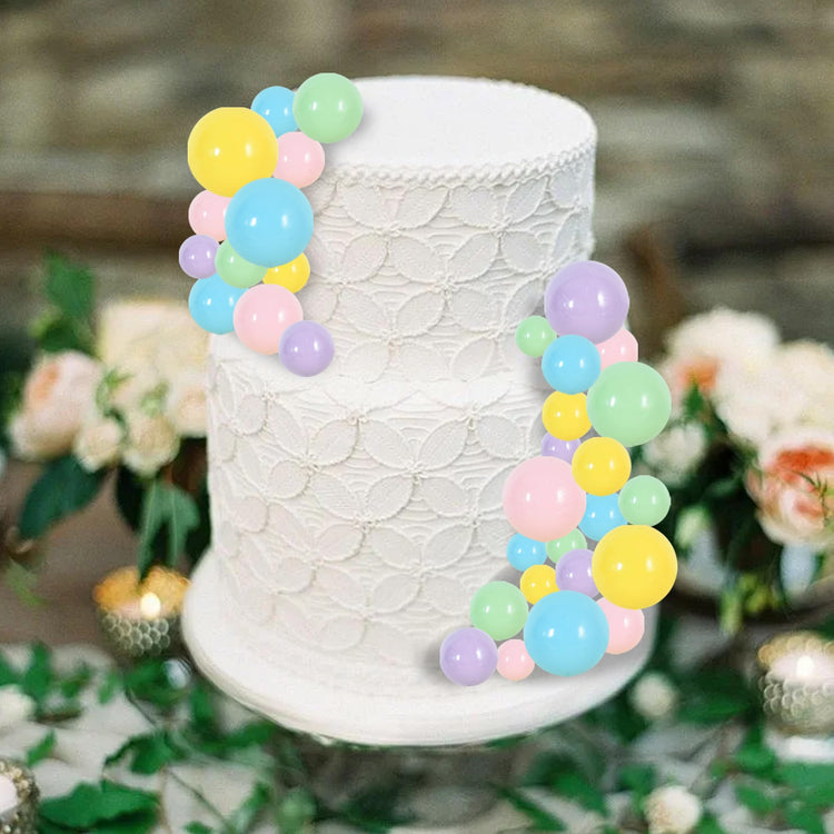 40 Pcs Foam Ball Cake Toppers with Sticks Mini Cake Decorations for Birthdays (40 Count)