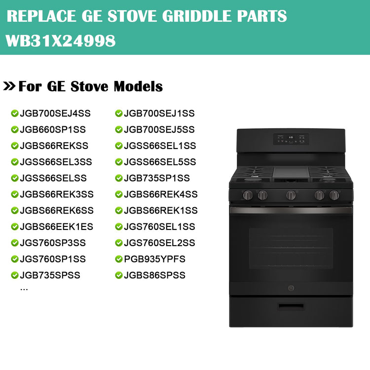 WB31X24998 Cast Iron Griddle Replacement for GE Gas Stove Griddle Plate