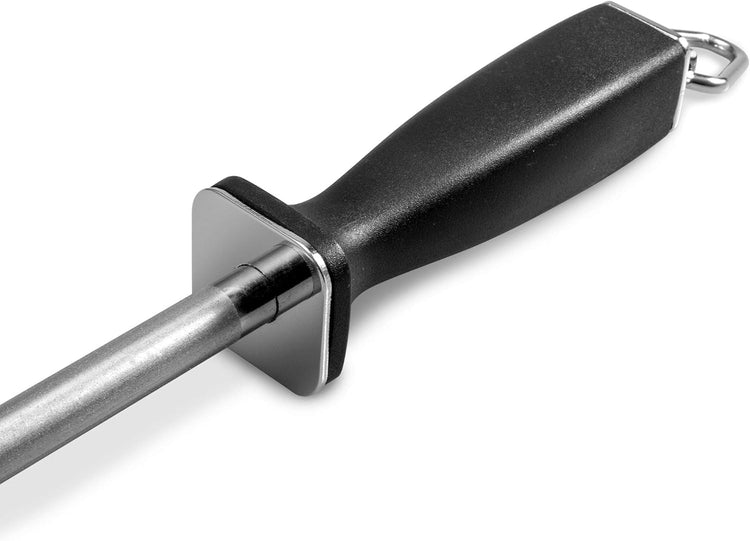 Superior Knife Sharpening Rod, 10 Inch Professional Diamond Brushed Sharpening Steel