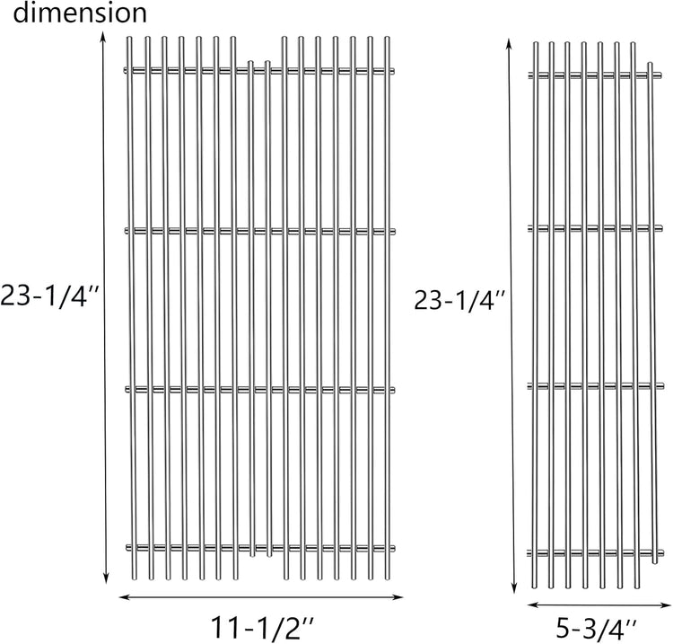 s911-1 Stainless Steel Grid grates Replacement for Viking VGBQ 30 in T, VGBQ 41 in T and VGBQ 53 in T Series VGBQ300T,VGBQ0302T, VGBQ3002RT, VGBQ4103RT Gas Grill 23-1/4"