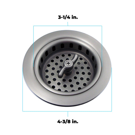 3.5" Sink Drain Assembly with Twist Lock Basket Strainer