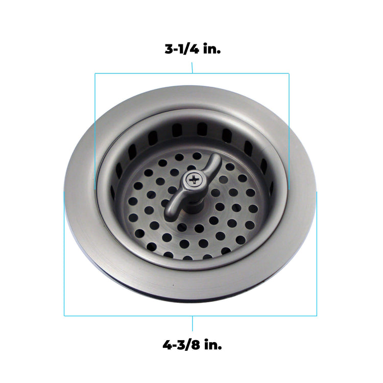 3.5" Sink Drain Assembly with Twist Lock Basket Strainer