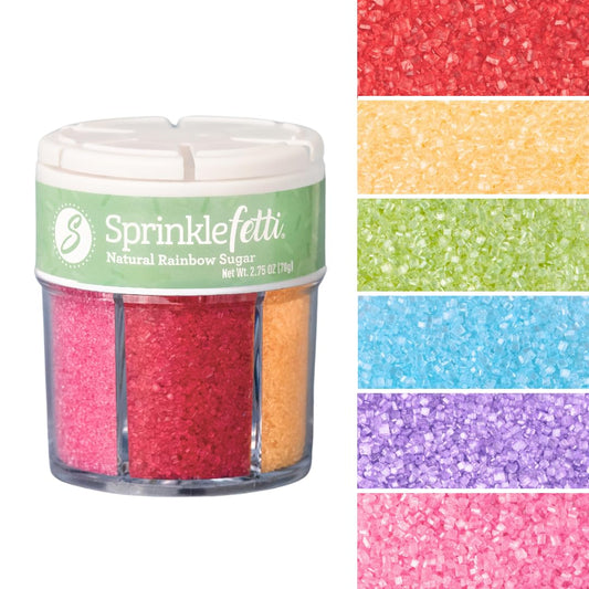 Dye Free Rainbow Decorating Sugar 6 Cell Jar (2.75 Ounce)