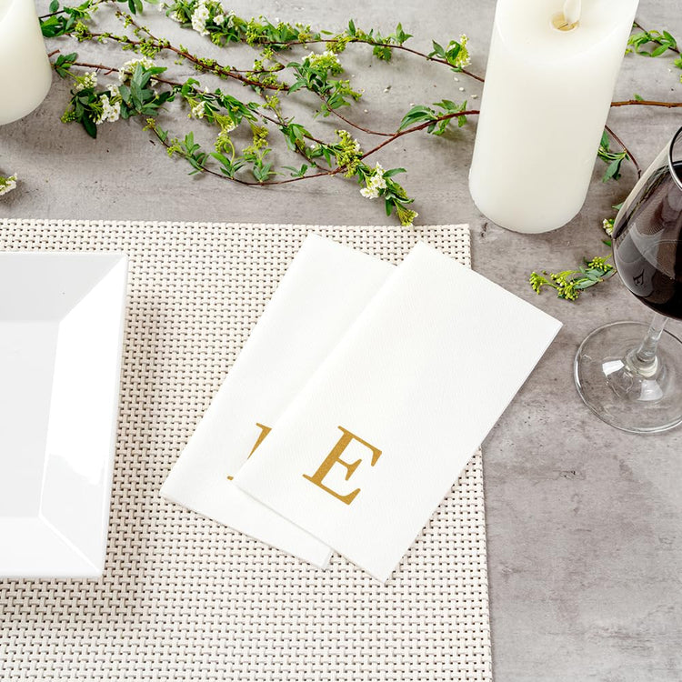 Paper Rectangle Gold Letter E Linen (2000 Count)