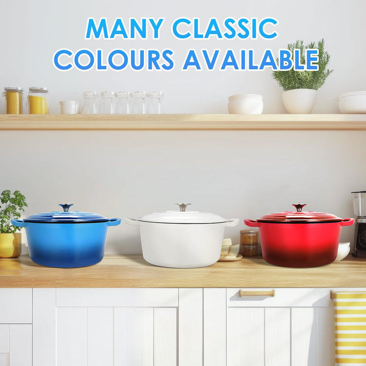 6 Qt Enameled Cast Iron Dutch Oven Pot with Lid