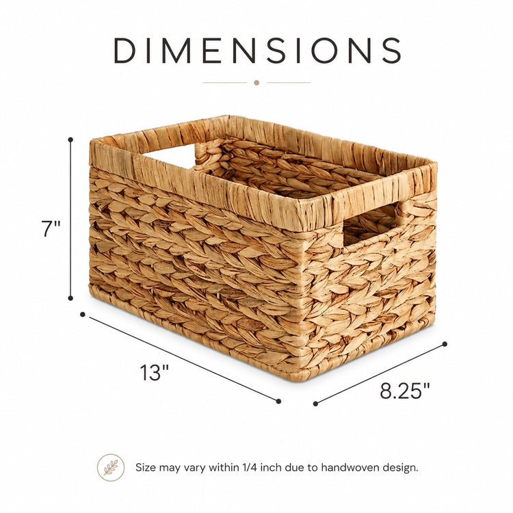 Water Hyacinth Wicker Storage Baskets for Shelves (4 Count)