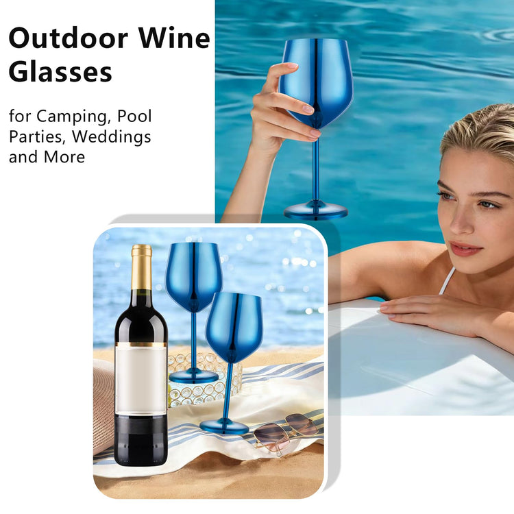 Unbreakable Stainless Steel Wine Glasses Set of 2 (2 Count)