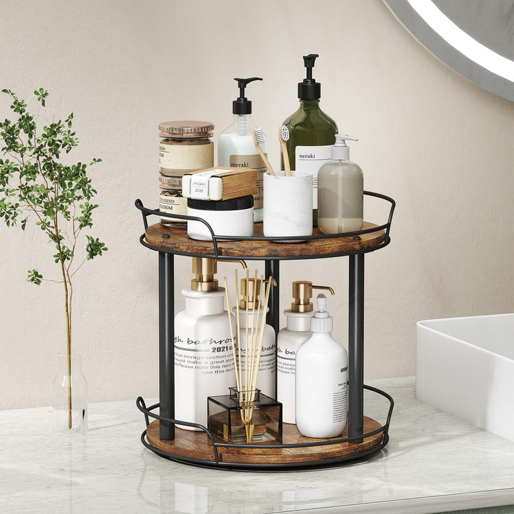 12'' Wood Lazy Susan Turntable Organizer for Cabinet