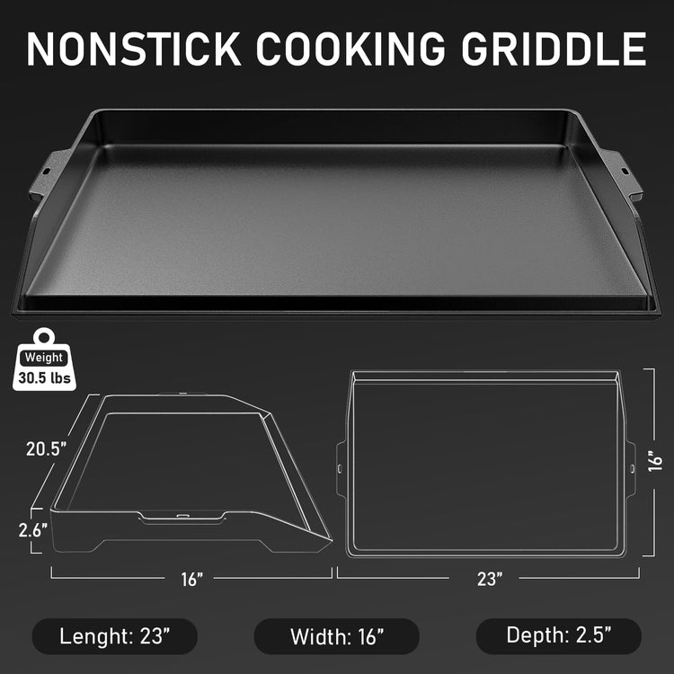 23" x 16" Cast Iron Griddle for Gas Grill and Stove Top Flat Top
