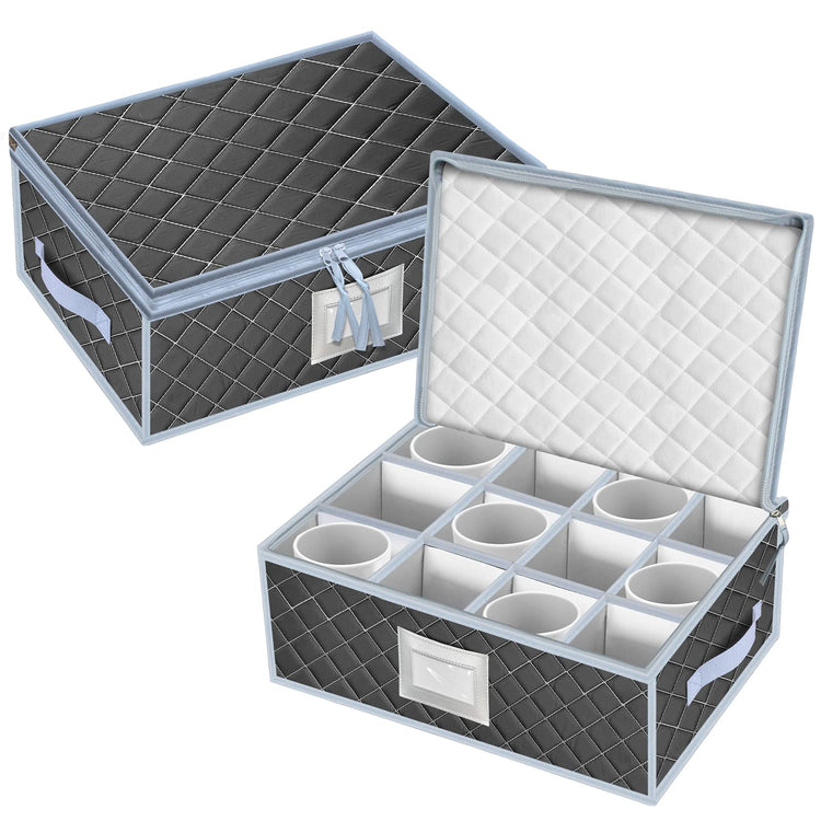 Mug and Cup Storage Box with Dividers (2 Count)