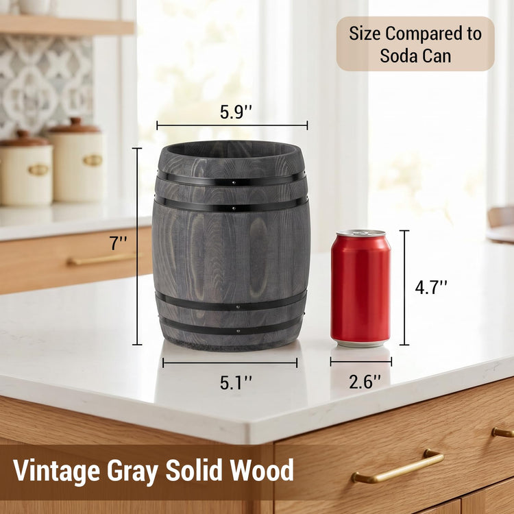 Wine Barrel Design Kitchen Utensil Crock
