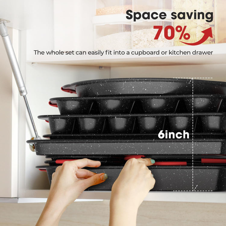 11 Piece Nonstick Stackable Baking Pans Set