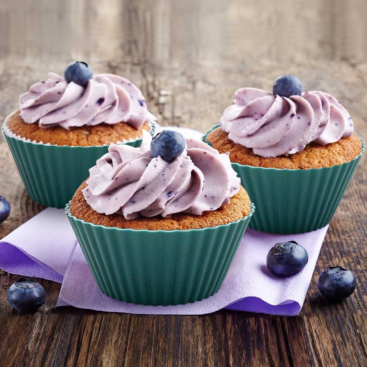 24 Pack Silicone Baking Cups Reusable Muffin Liners Non (24 Count)