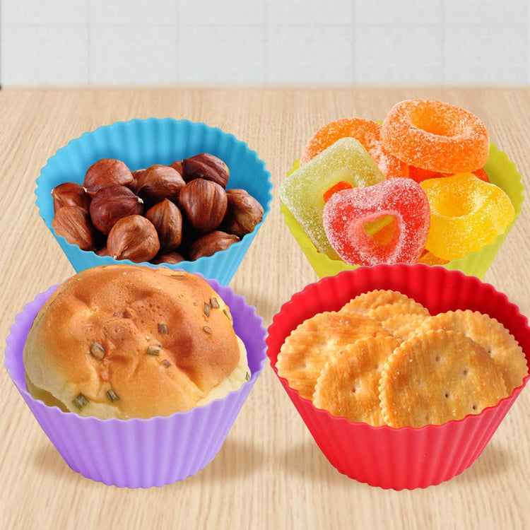 24 Pack Silicone Baking Cups Reusable Muffin Liners Non (24 Count)