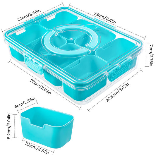 Divided Serving Tray with Lid and Handle