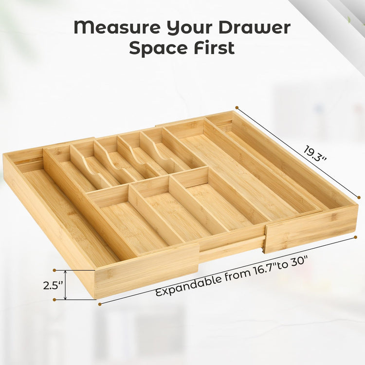 Silverware Organizer for Cabinet Drawer