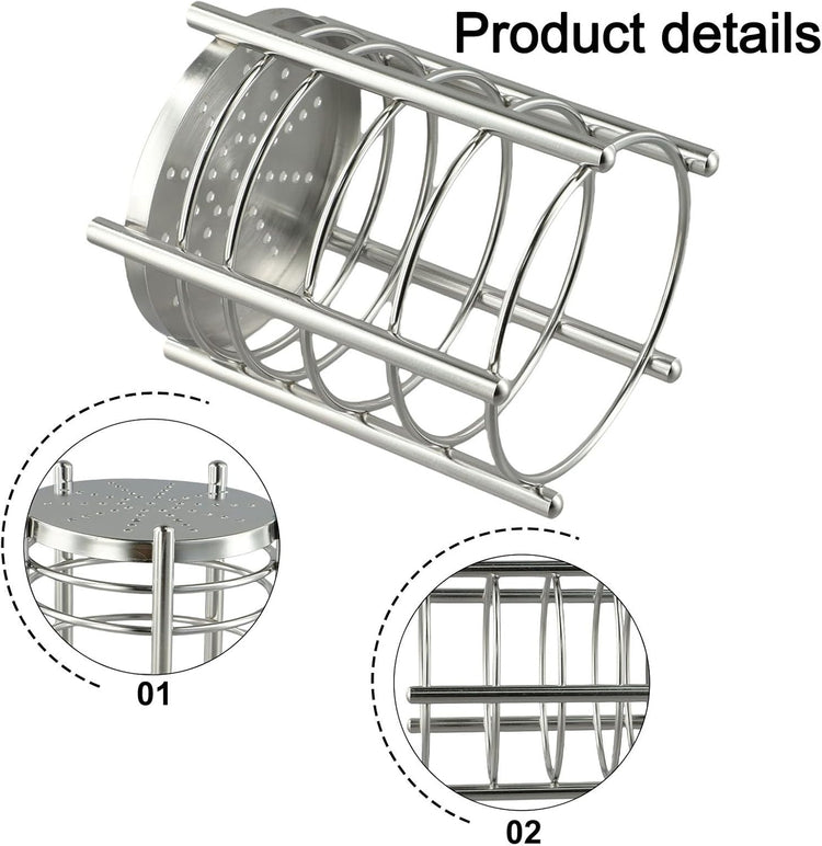 Utensil Holder, Stainless Steel Utensil Drying Rack, Dish Drainer for Kitchen Counter, Cutlery Flatware Holder Forks, Knives, Spoons, Chopsticks Organizer