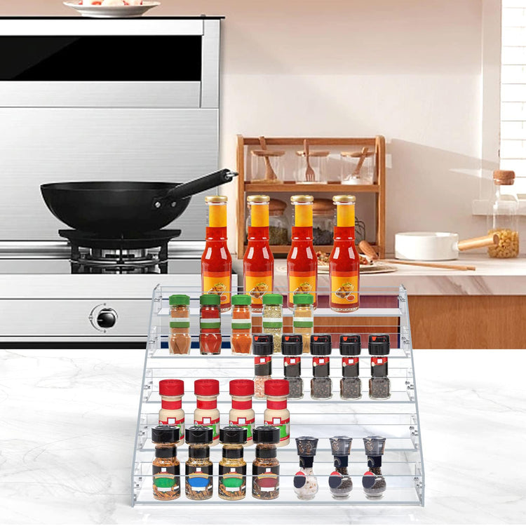 Clear Acrylic Spice Rack for Countertops