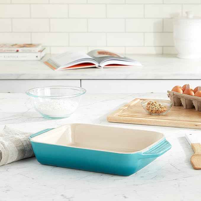 Le Creuset Stoneware Rectangular Dish, 1.8 qt. (10.5" x 7"), Caribbean