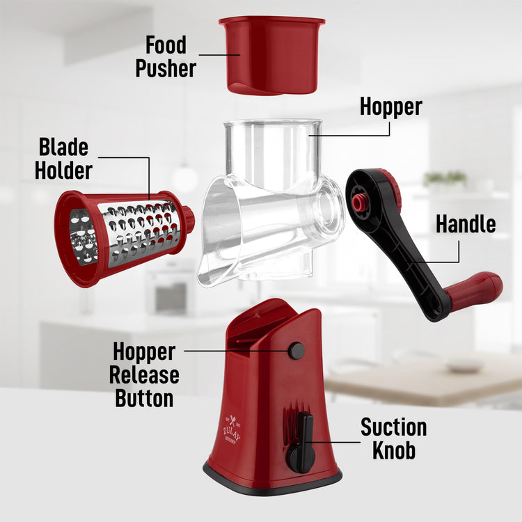 Rotary Cheese Grater 5 Blade Cheese Shredder