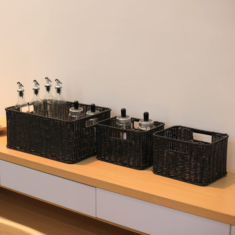 Large Wicker Baskets for Storage (3 Count)