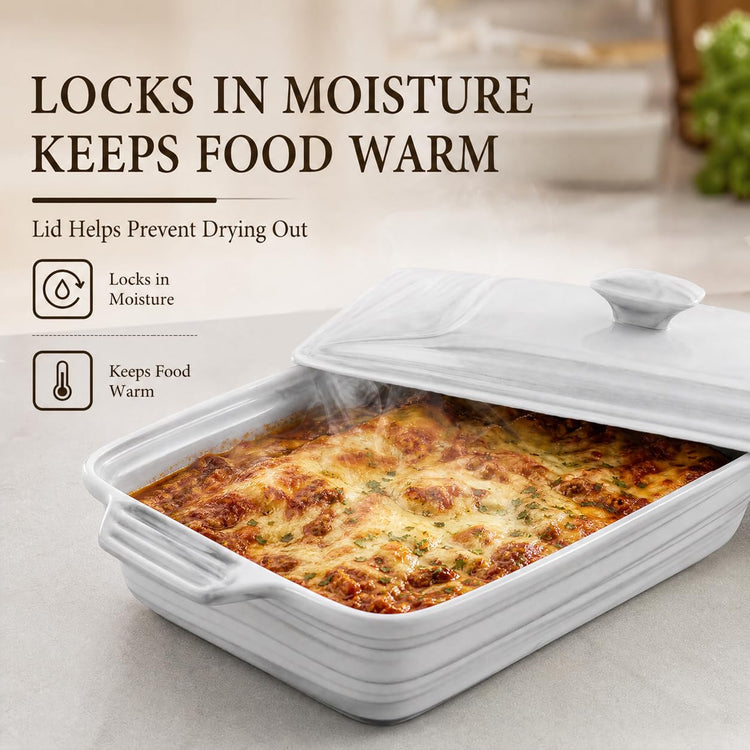 4.4 Qt Large Casserole Dish with Lid