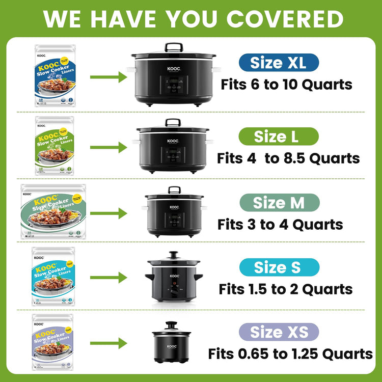 60 Count Slow Cooker Liners 13" x 21" Large Size Fits 3