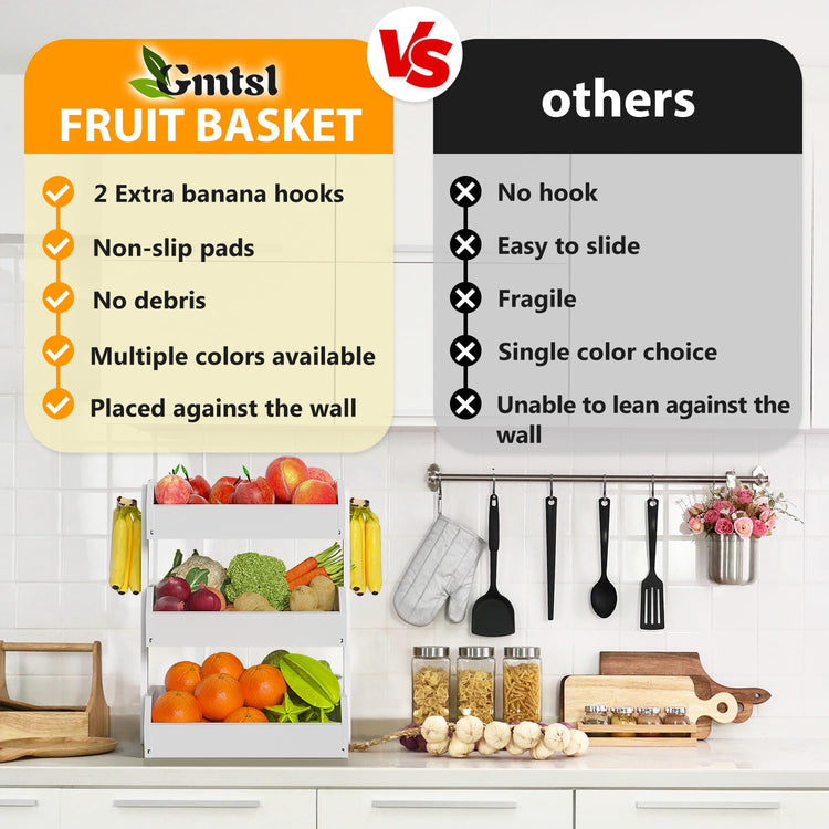 Bamboo Fruit Basket for Kitchen
