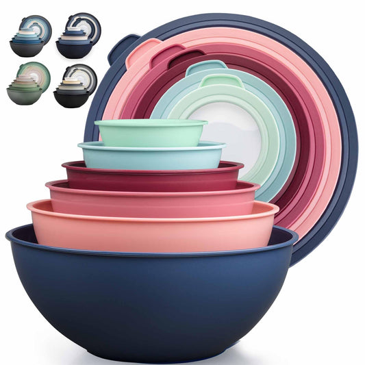 12 Piece Plastic Mixing Bowls with Leak (452.48 Count)