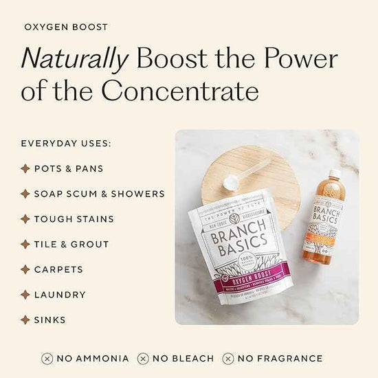 Branch Basics Ultimate Starter Kit: Natural All Purpose Cleaner, Glass, Bathroom, Foaming Hand Wash (4 Plastic Bottles + Concentrate + Oxygen Boost), Laundry Detergent, Plastic-Free Dishwasher Tablets