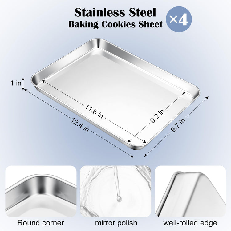 Stainless Steel Baking Sheets Set of 4 (4 Count)