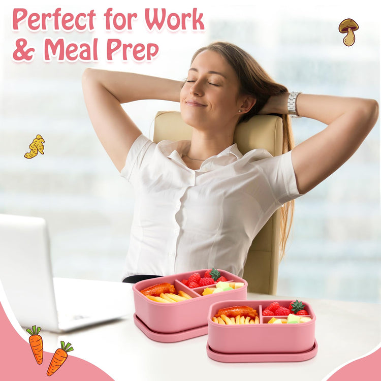 4 Pcs Silicone Bento Box (4 Count)
