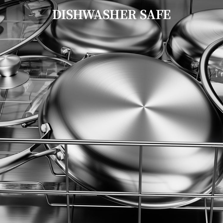 8" Stainless Steel Frying Pan with Lid