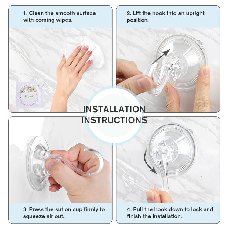 Suction Cup Hooks with Wipes (5 Count)