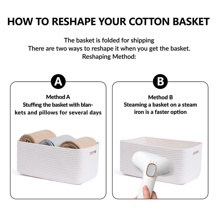 Large Storage Baskets for Shelves (2 Count)