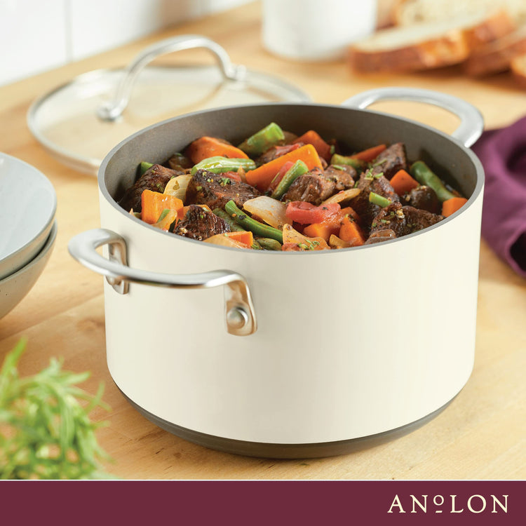 Achieve Hard Anodized Nonstick Saucepot with Lid