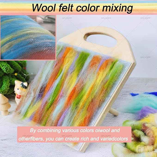 Artisan Fiber Blending Tool,Manual Wool Carder with Stainless Steel Pins,Perfect for Hand Spinning Yarn,Wool Felting & Color Mixing Projects Black/White