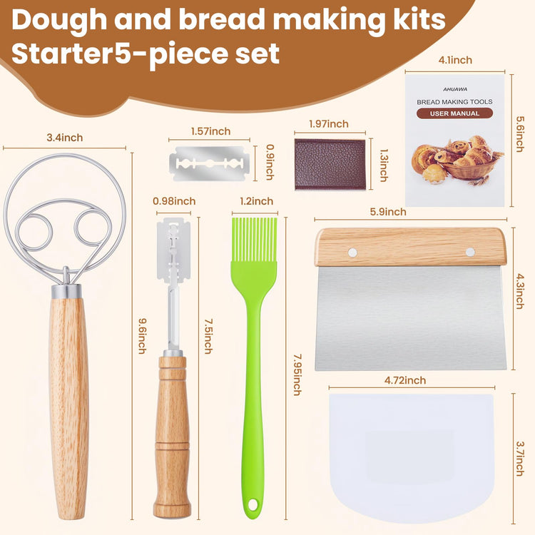 Danish Dough Whisk with Sourdough Tools