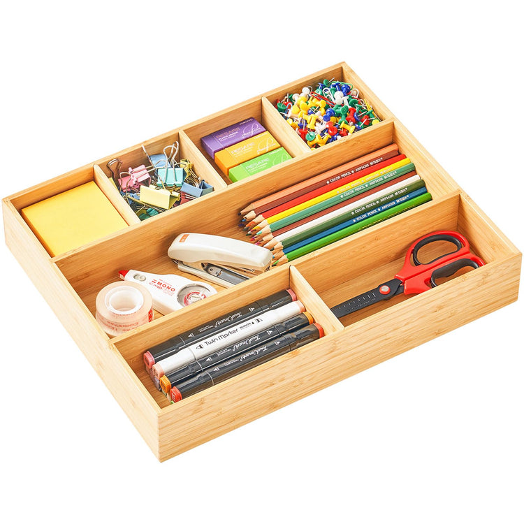 Large Bamboo Desk Drawer Organizer