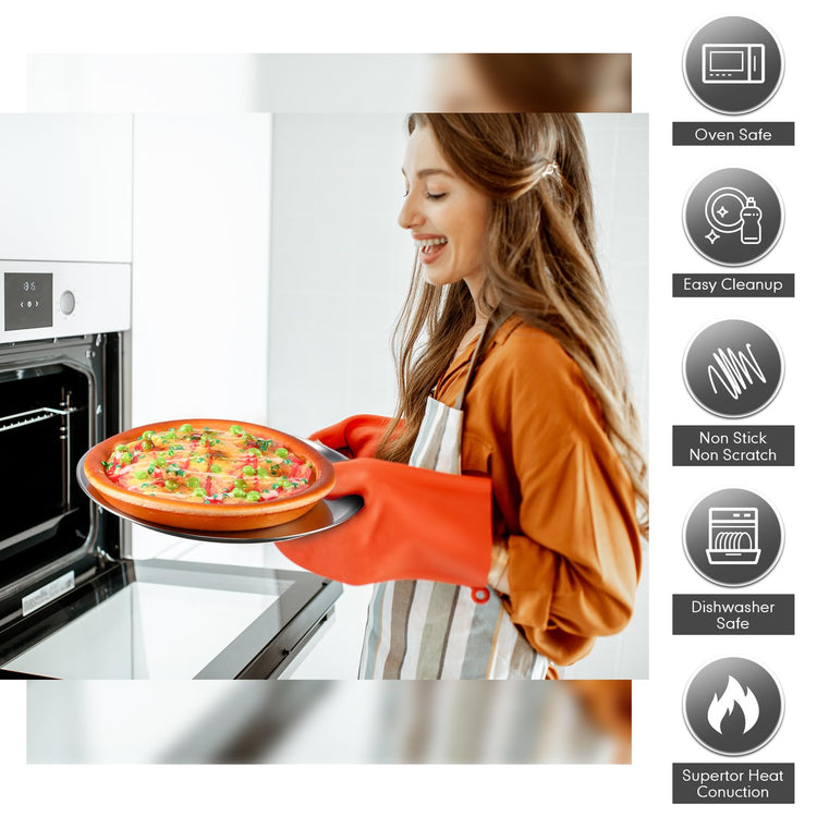 6 Pieces Silver Pizza Pans 8 Inch Bakeware (6 Count)