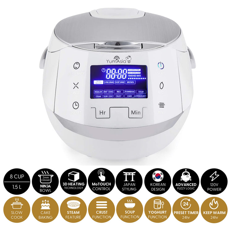 Sakura Rice Cooker with Ceramic Bowl and Advanced Fuzzy Logic