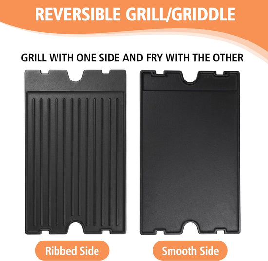 2-in-1 Reversible 19.25” x 11.75” Pre-Seasoned Cast Iron Cooking Griddle for Regal/Imperial Models Grill 11239, Flat Griddle Top Plate for Gas Stove/Charcoal/Electric/Propane/Gas Grill - Nestoria