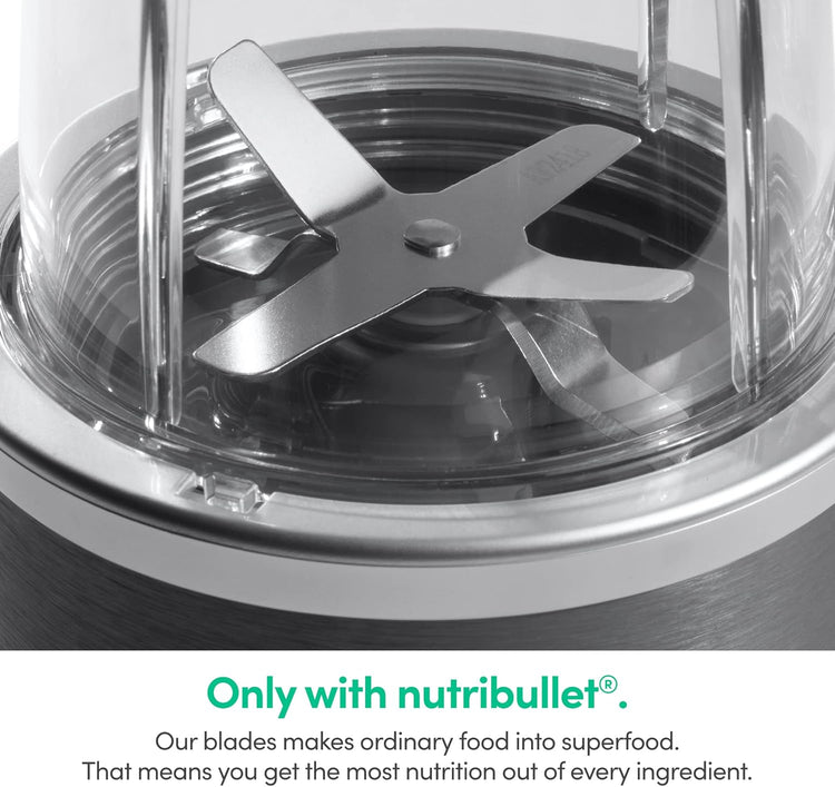 nutribullet Personal Blender for Shakes, Smoothies, Food Prep, and Frozen Blending, 24 Ounces, 600 Watt, Gray, NBR-0601WM