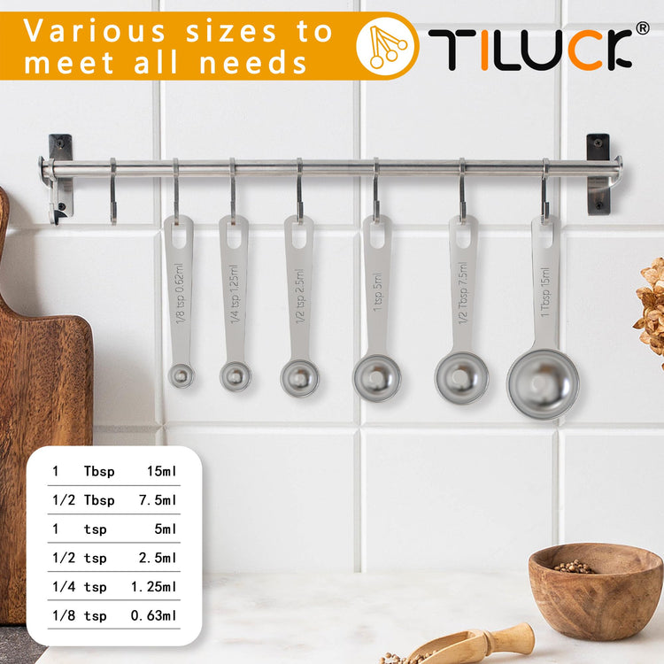 Stainless Steel Measuring Cups & Spoons Set (6 Count)