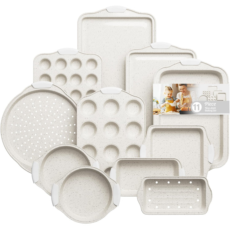 11 Piece Kitchen Nonstick Stackable Bakeware Set